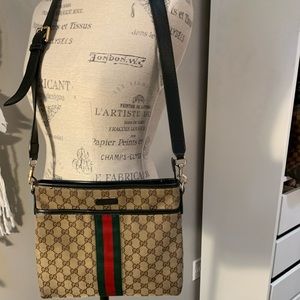 Authentic Gucci Flat Supreme Web Ebony